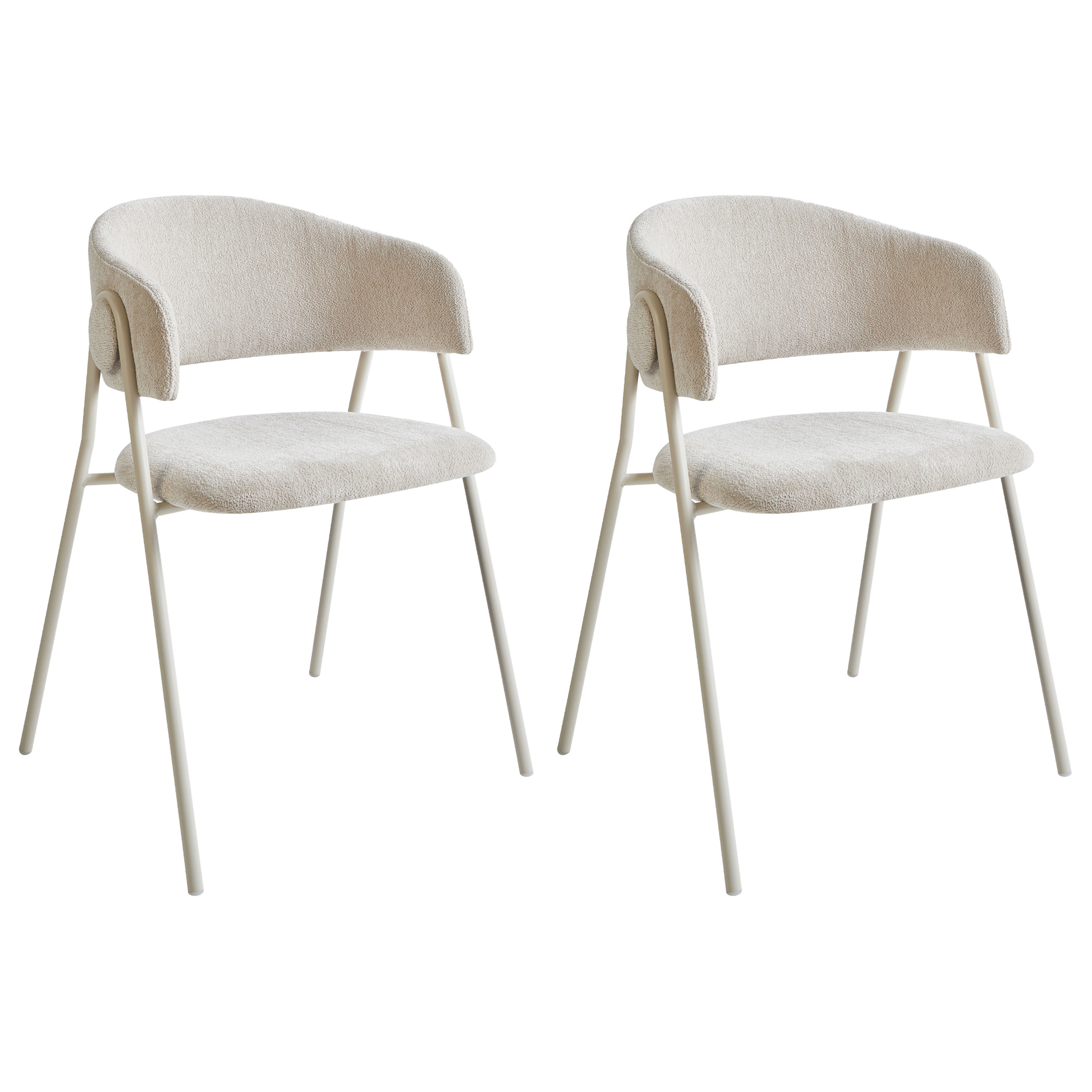 Ruokatuolisetti 2 kpl ALANSON Chenille Vaaleanbeige