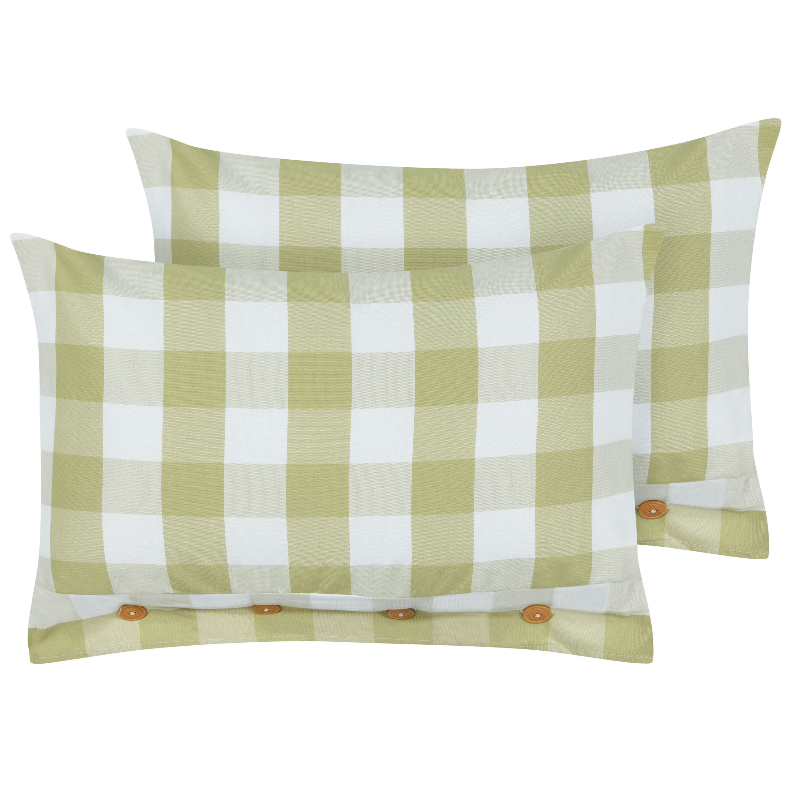 Koristetyynysetti 2 kpl TAMNINE 40 x 60 cm Vaaleanvihreä Ruutukuvio