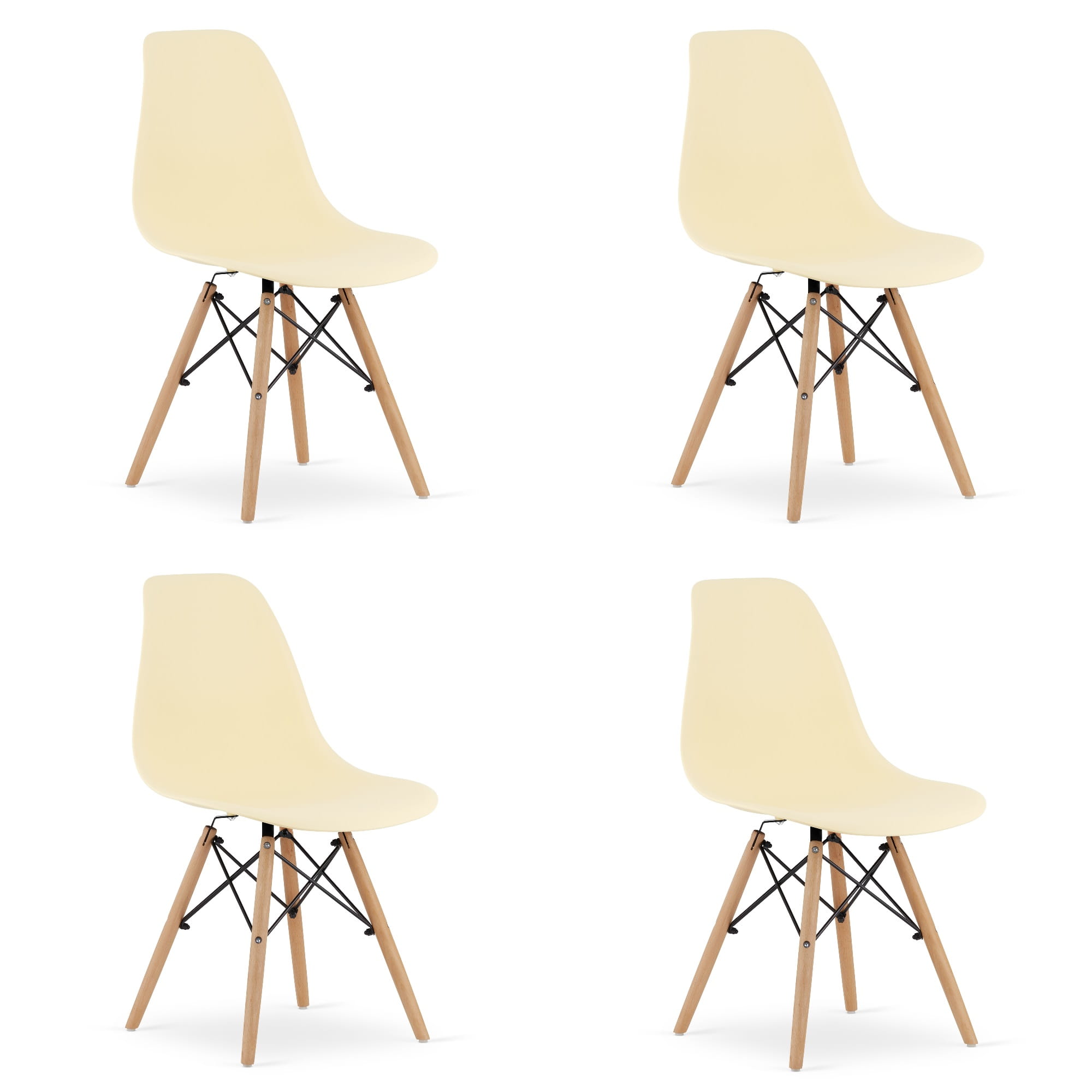 OSAKA-tuoli, kermanvärinen, luonnonväriset jalat (4 kpl)