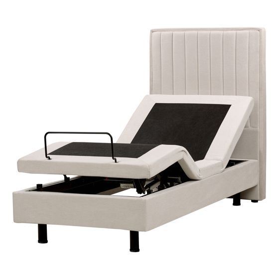 Säädettävä sänky kangas DUKE II 80 x 200 cm Vaaleanbeige