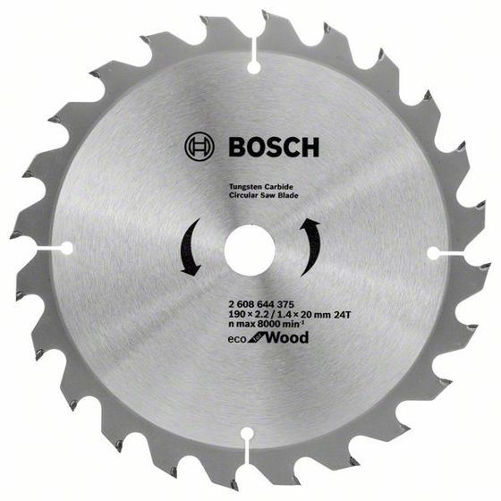 Bosch Eco for Wood -Pyörösahanterä 190x20 mm, 24 hammasta