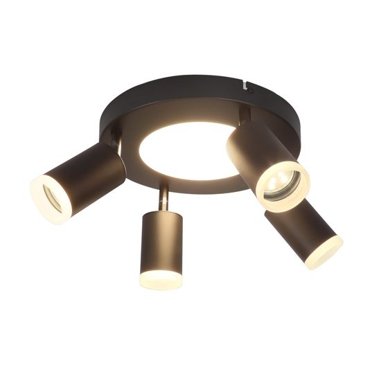 NETTLIFE Kattospottivalaisin 4 lamppua GU10 20W makuuhuoneeseen 3000k musta Kääntyvä 350° metallinen kääntyvä