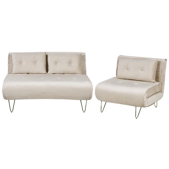 Sohvaryhmä 3-istuttava VESTFOLD sametti Beige