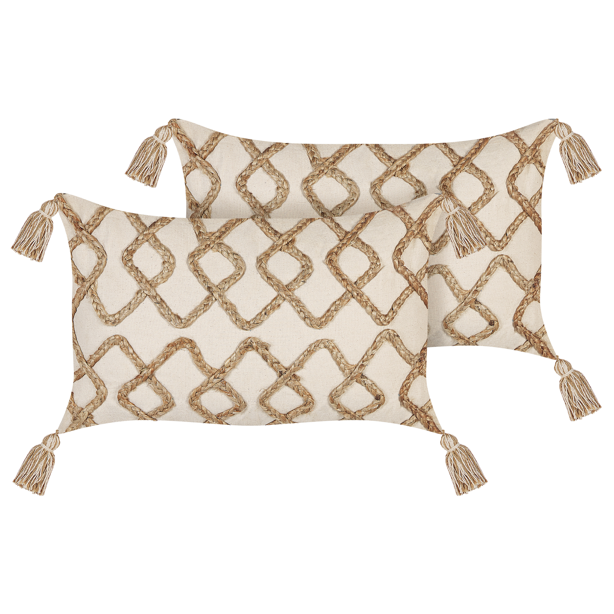 Koristetyynysetti 2 kpl INCANA puuvilla 30 x 50 cm Beige Geometrinen kuvio