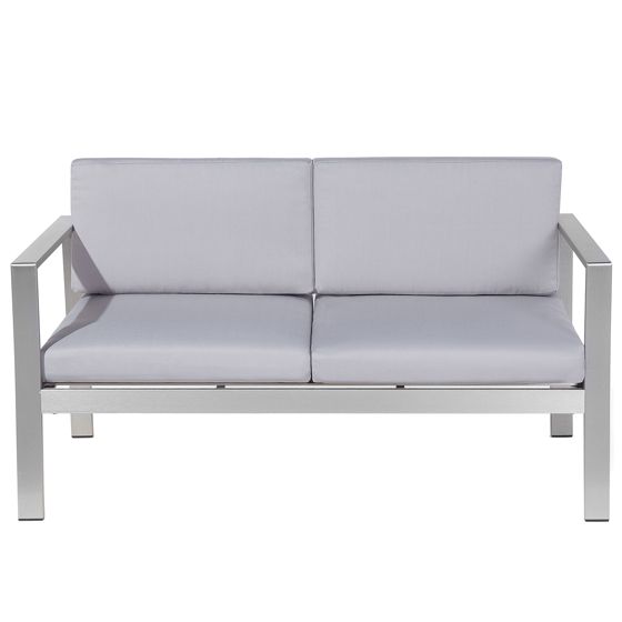 Puutarhapenkki pehmusteella SALERNO 142 cm Metalli Vaaleanharmaa
