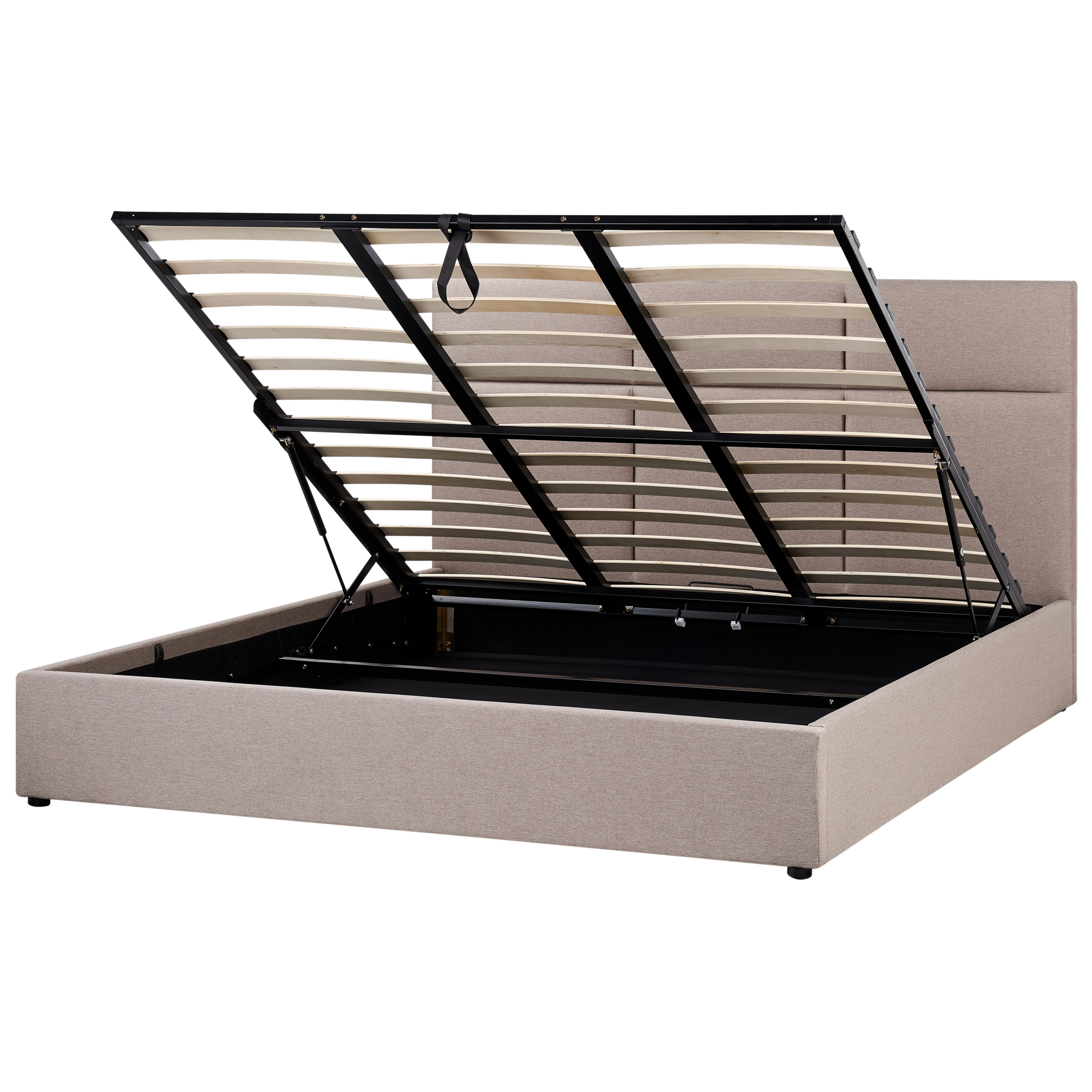 Sänky säilytystilalla kangas LAGORD 180 x 200 cm Ruskeanharmaa