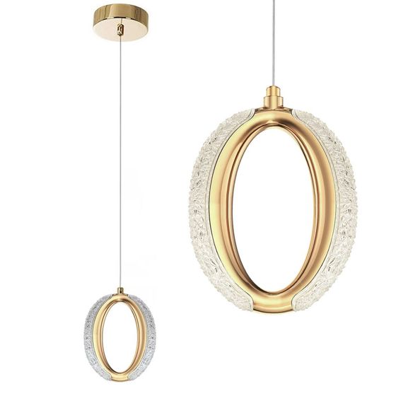 TOOLIGHT riippuva kattovalaisin LED G114-1CP kulta, 14,5x14,5x20,5cm