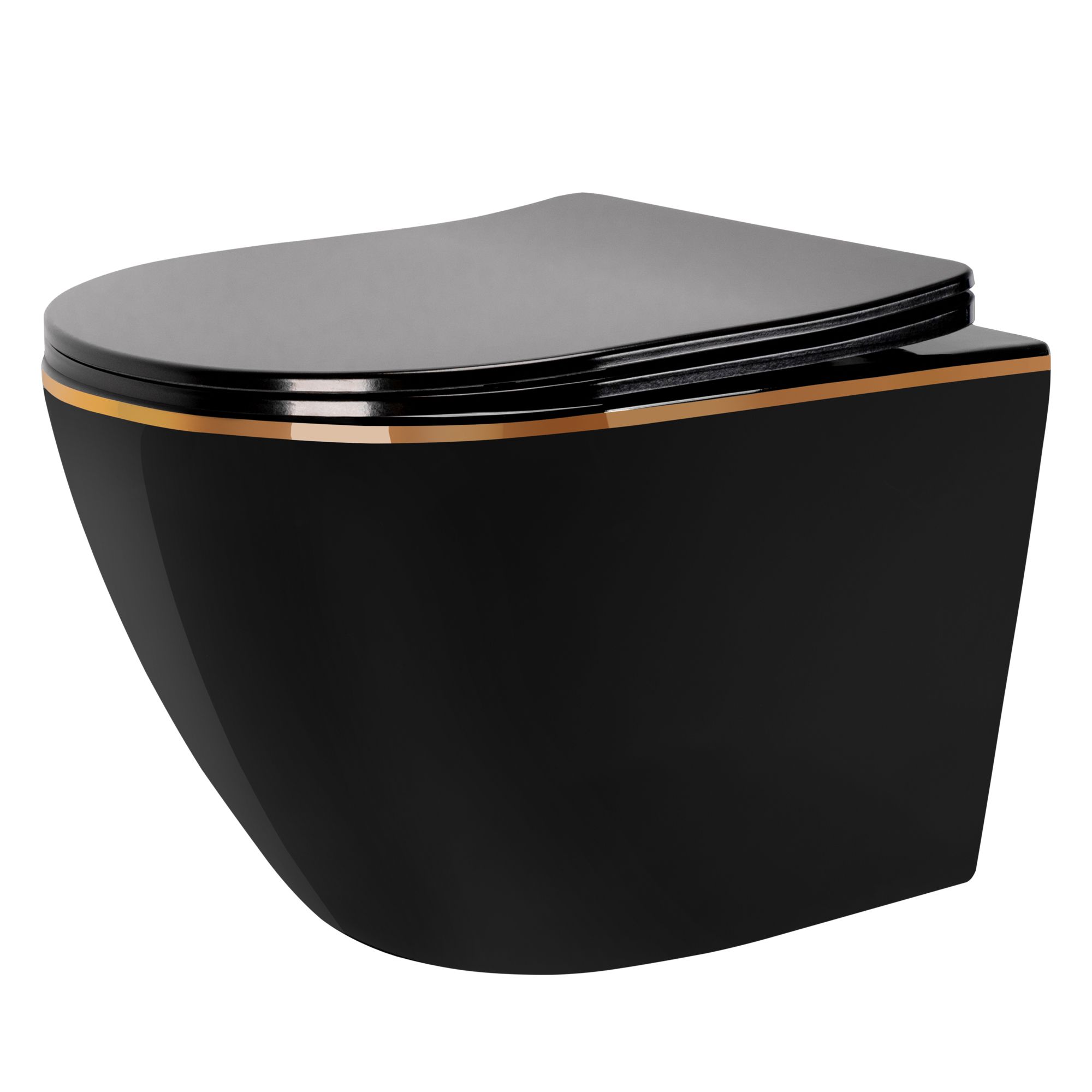 REA Seinä-WC CARLO MINI RIMLES DUR/FLAT/ZM mustakulta