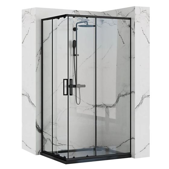 REA Suihkukaappi PUNTO 80x100 musta, 78X98X190CM