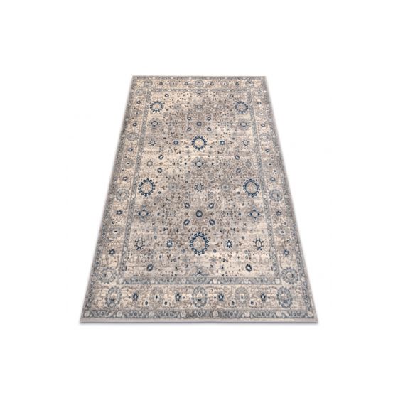 Villamatto NAIN Ornamentti, kehyskuviolla, 7586/51635 beige / sininen 80x150 cm