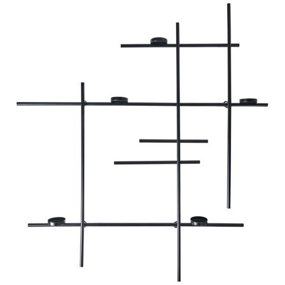 Seinäkynttelikkö PORTO 74 cm Musta