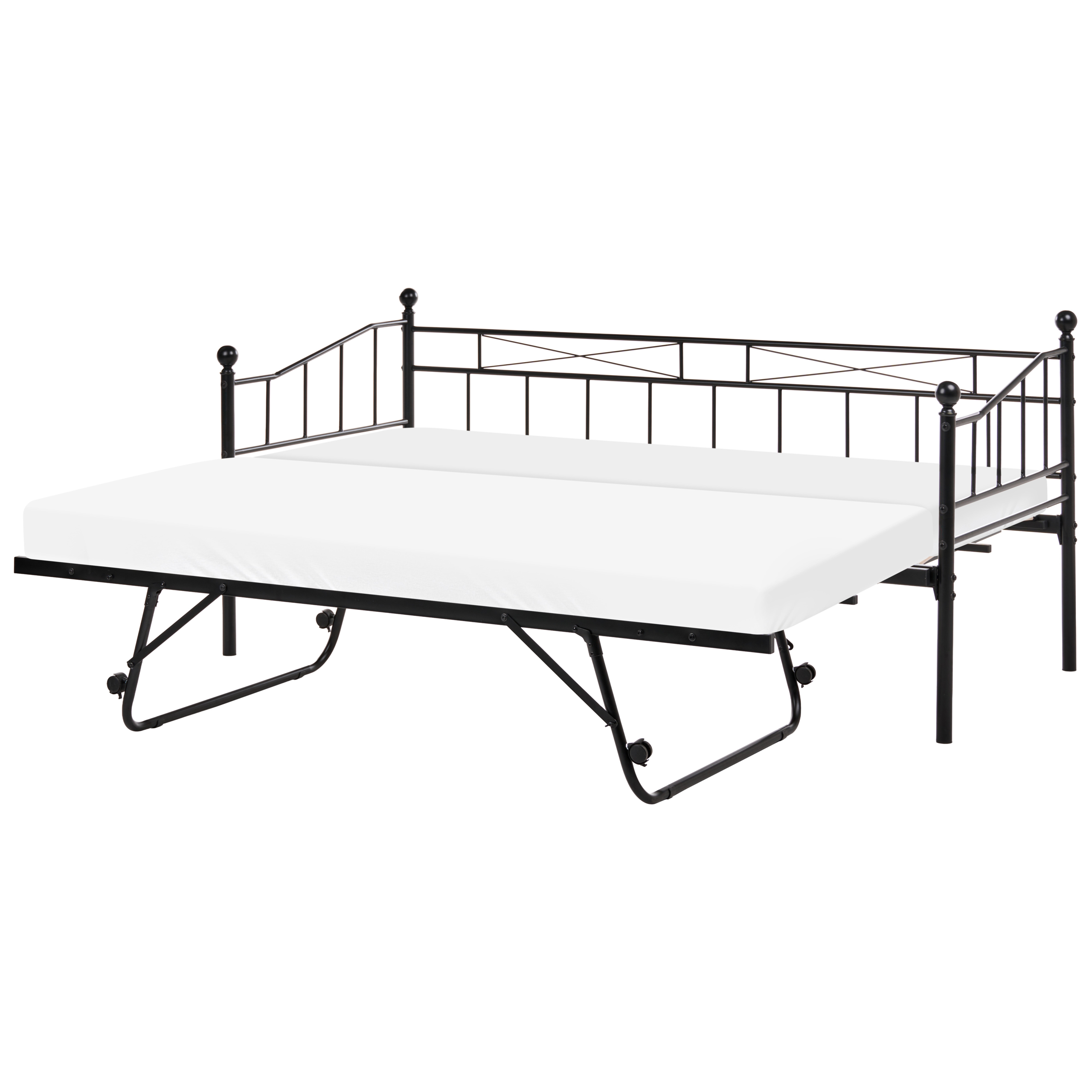 Sohvasänky Metalli LOUANNEC 90 x 200 cm laajennettava Musta