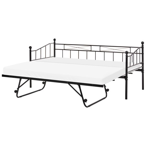 Sohvasänky Metalli LOUANNEC 90 x 200 cm laajennettava Musta