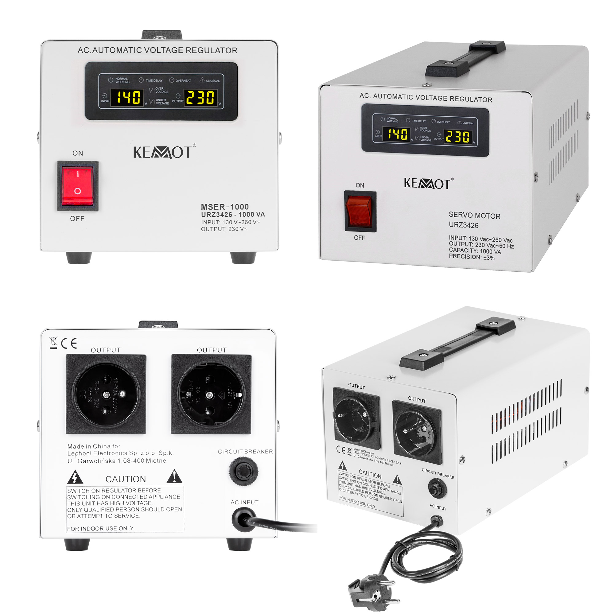 Jännitteensäätimen servomoottori 230V 1000VA Kemot