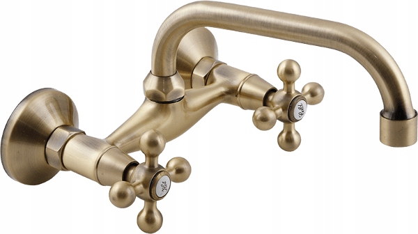 Retro antiikkimessingistä seinään kiinnitettävä pesuallashana Stilo