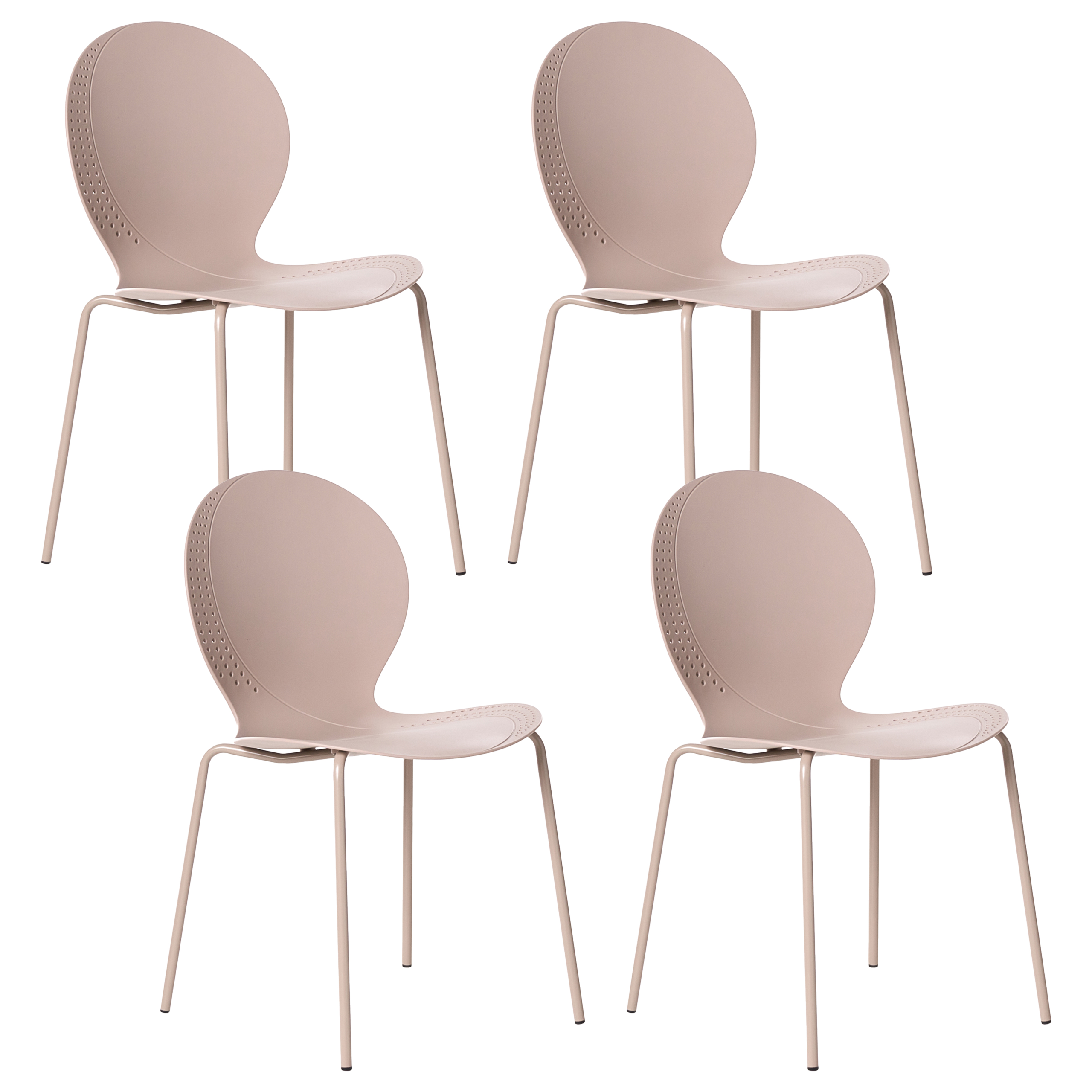 Puutarhatuolisetti 4 kpl MILOS pinottava Beige