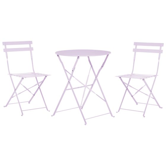 Bistrosetti taitettava FIORI metalli Violetti