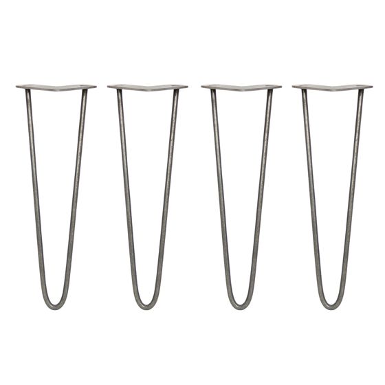 4 x 16" hiusneulajalat - 2 piikkiä - 10 mm - raakateräs