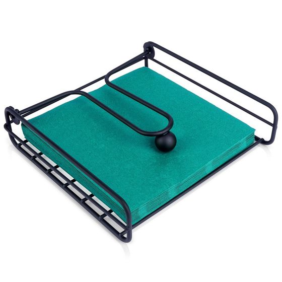 Musta metallinen lautasliinateline 19x19,5 cm