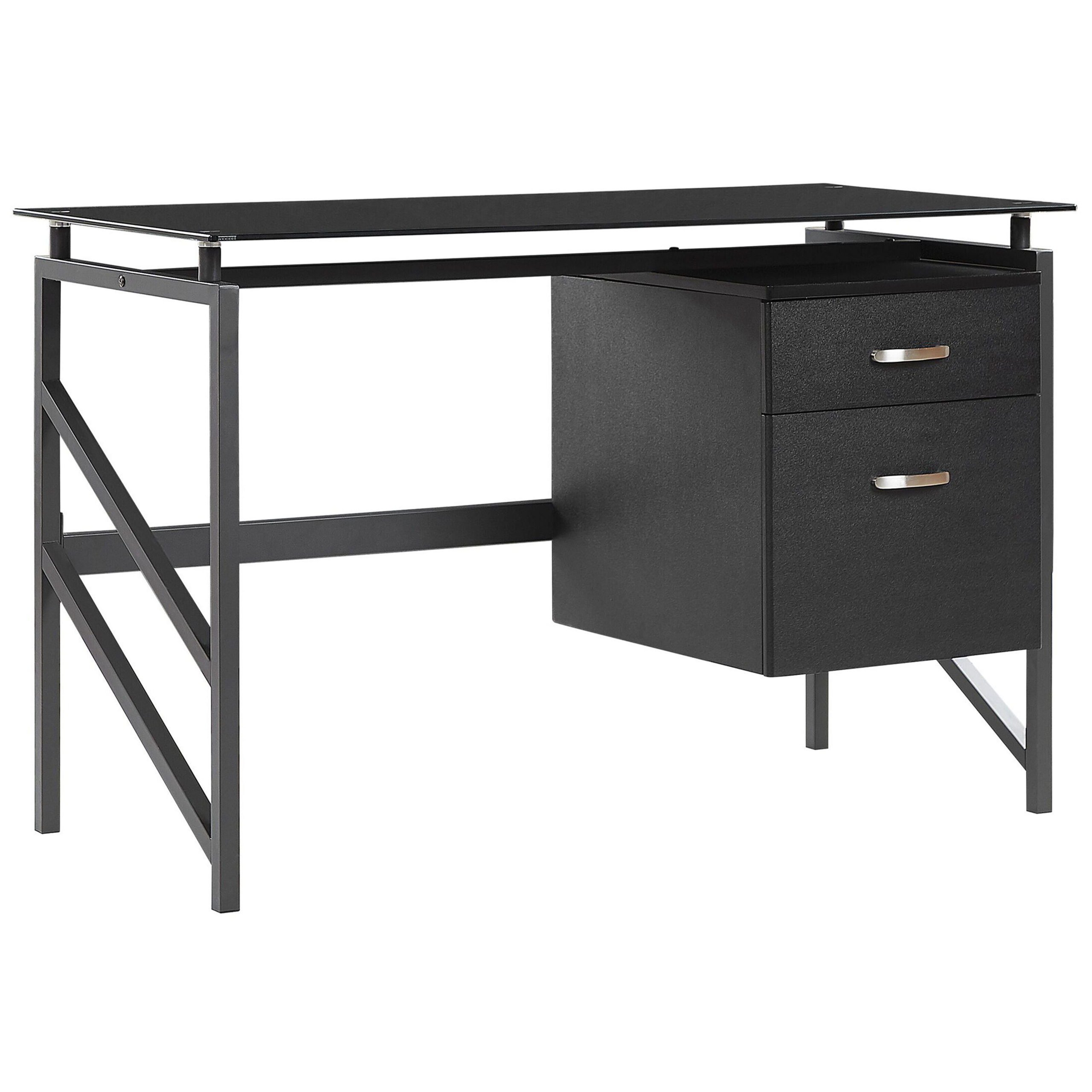 Työpöytä MORITON 117 cm 57 cm säilytystila Musta
