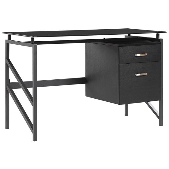 Työpöytä MORITON 117 cm 57 cm säilytystila Musta