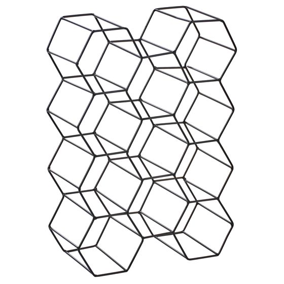 Viinipulloteline TRALEE metalli Musta