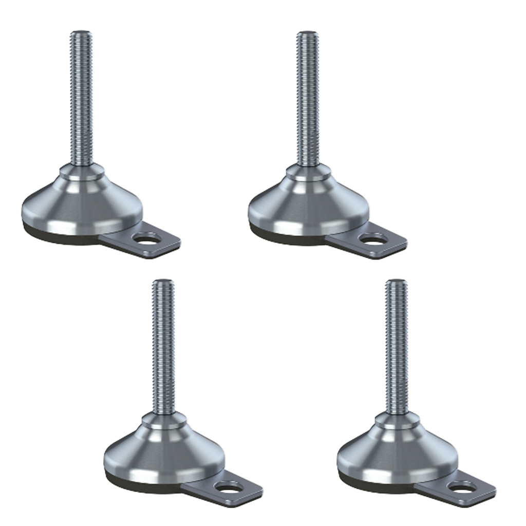 Ruostumaton tasoitusjalka 12x70x65mm pohja ja tärinänesto 900kg-sarja 4 kpl.