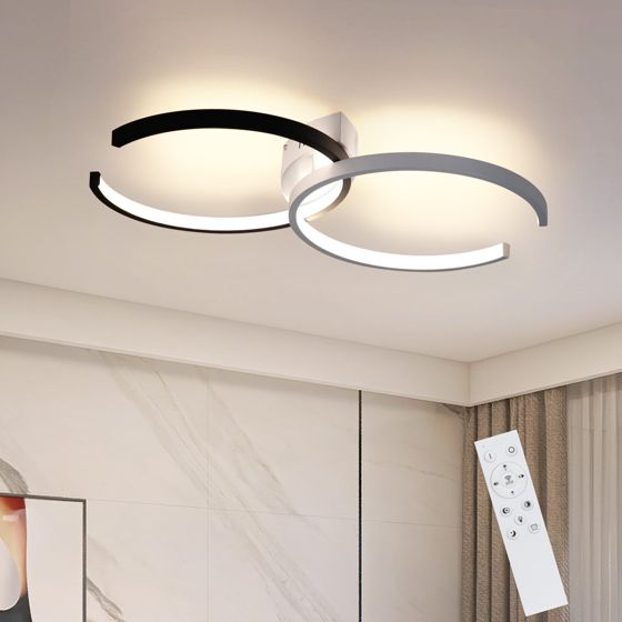 NETTLIFE LED - kattovalaisin, 37W, 54x32x8, 5cm, Moderni himmennettäväKaukosäätimellä Metallinen, Olohuoneen Valaisin, Makuuhuoneeseen