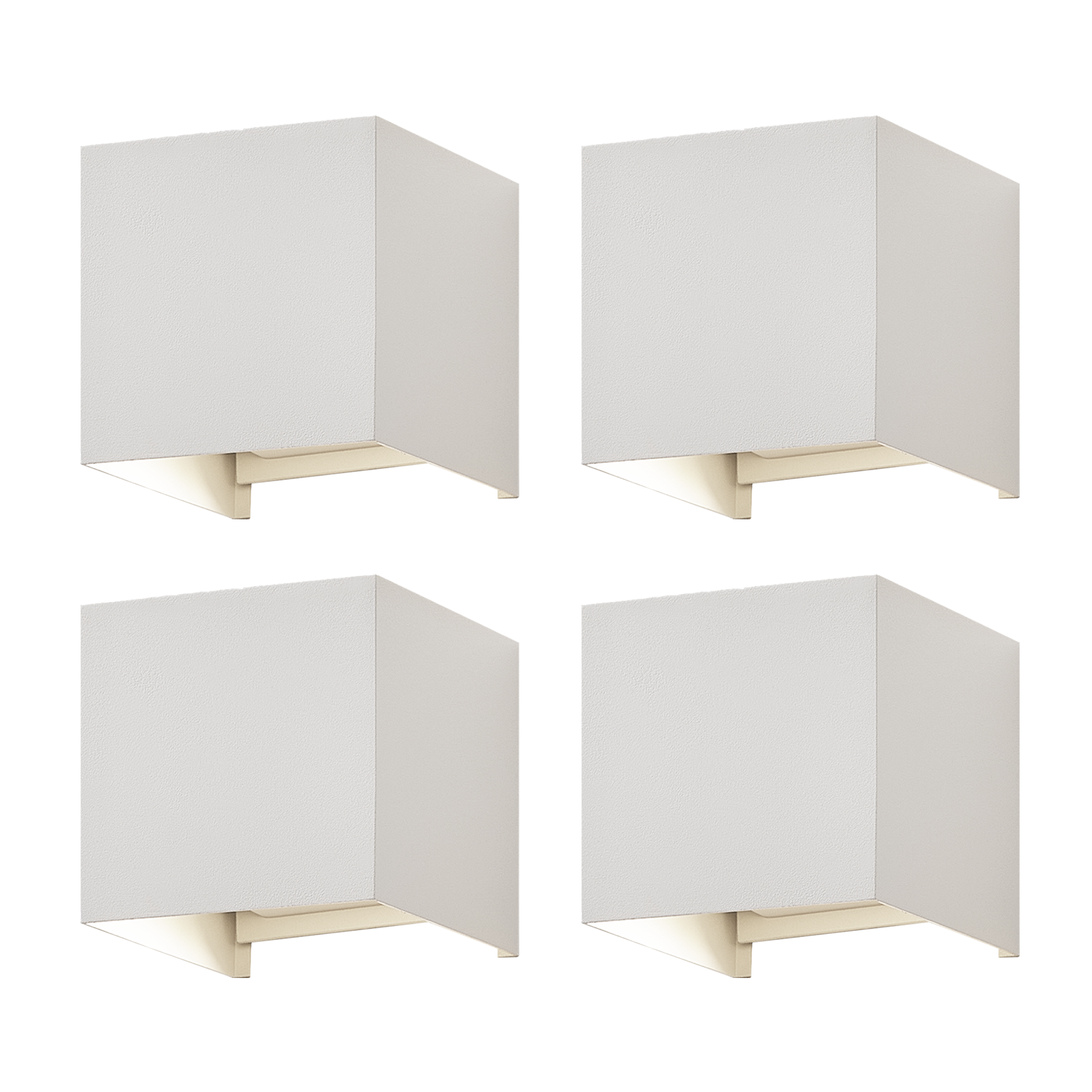 NETTLIFE 5W, LED-seinävalaisin, 4Kpl- Ulko-/sisäseinävalaisinValkoinen, säädettäväKaksoissädeVedenpitävä, IP65, 230V, 3000K