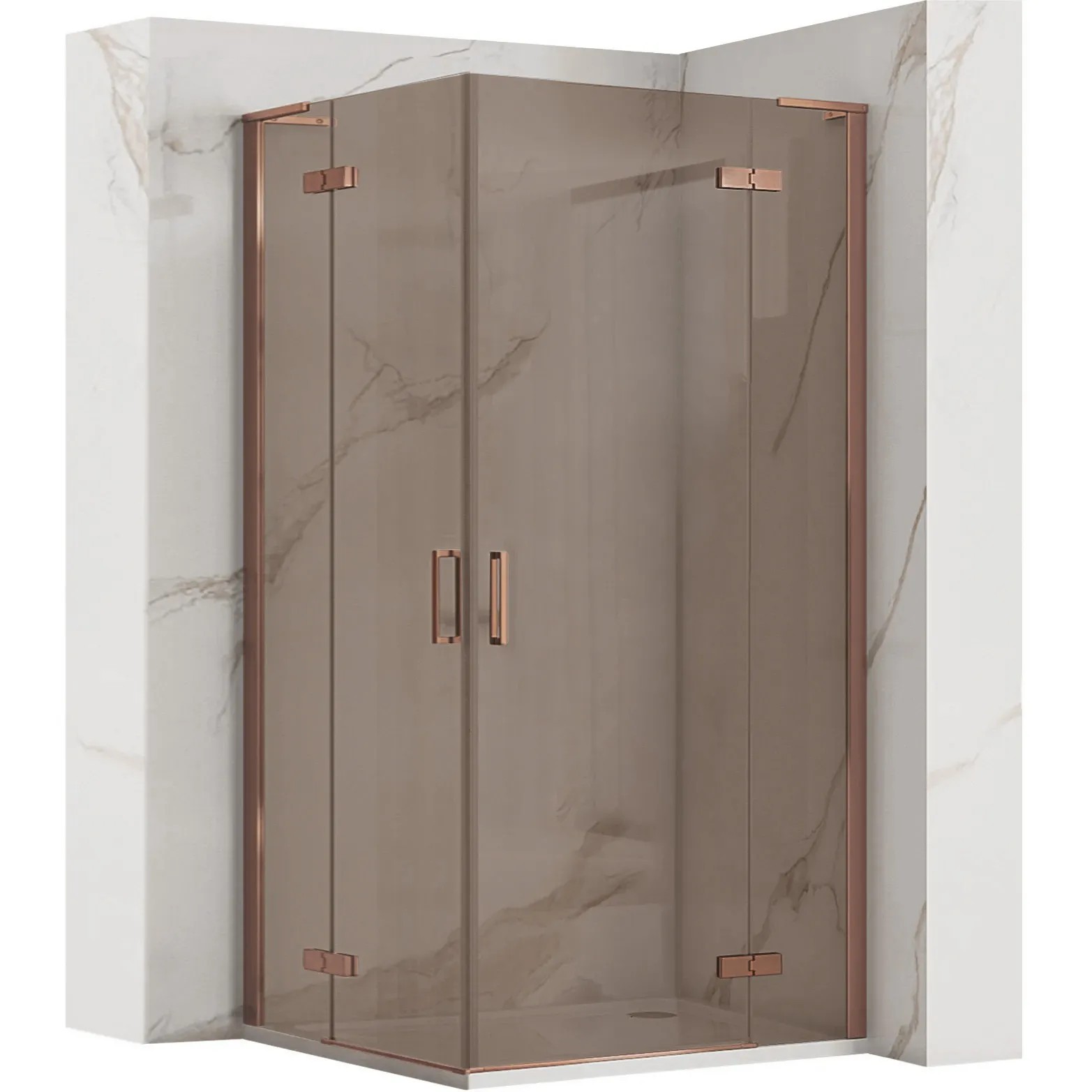 REA Suihkukaappi Hugo Double 80x90 harjattu kupari, 90X80X200, 5CM