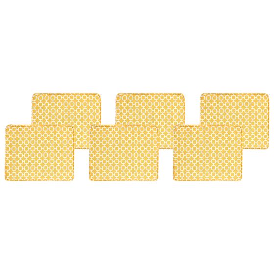 Puutarhatuolien istuintyynysetti 6 kpl TOLVE 39 x 31 cm Keltainen