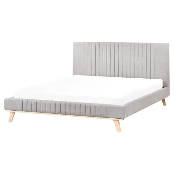 Sänky chenille TALENCE 160 x 200 cm Vaaleanharmaa