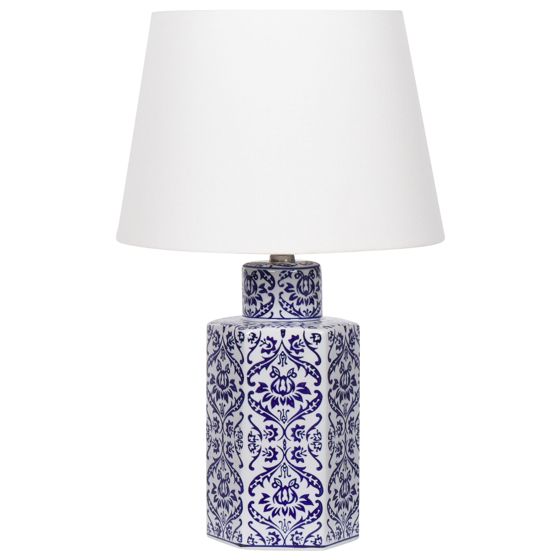 Pöytävalaisin MARCELIN posliini Valkoinen/sininen