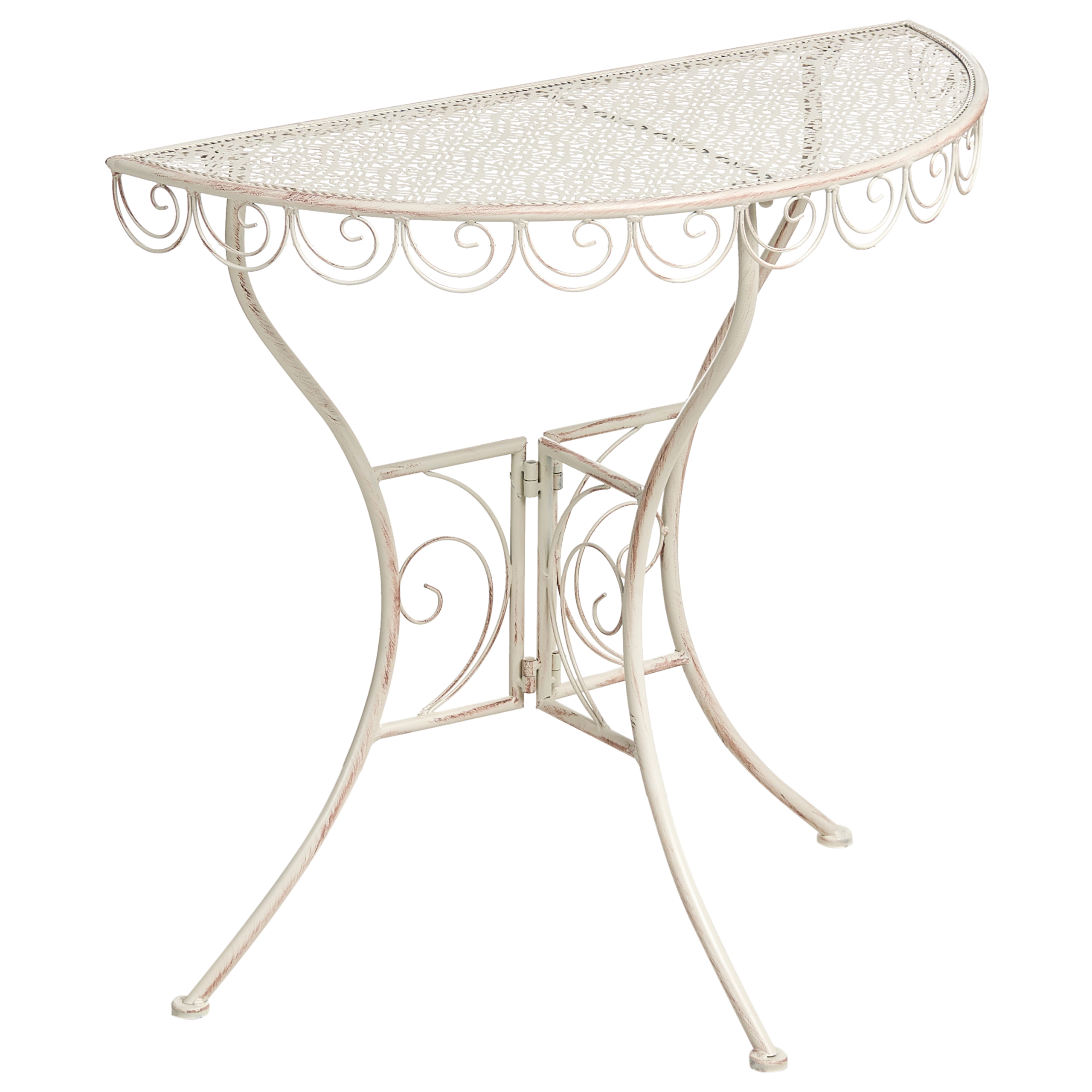 Bistropöytä JUINA 80 cm 36 cm Metalli Vaaleanbeige