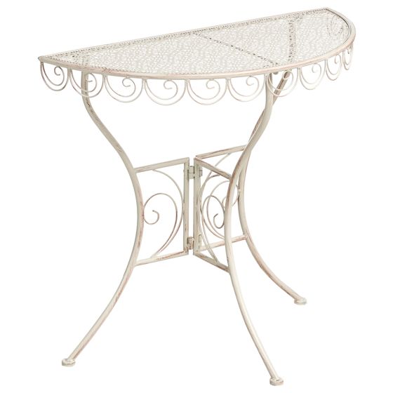 Bistropöytä JUINA 80 cm 36 cm Metalli Vaaleanbeige