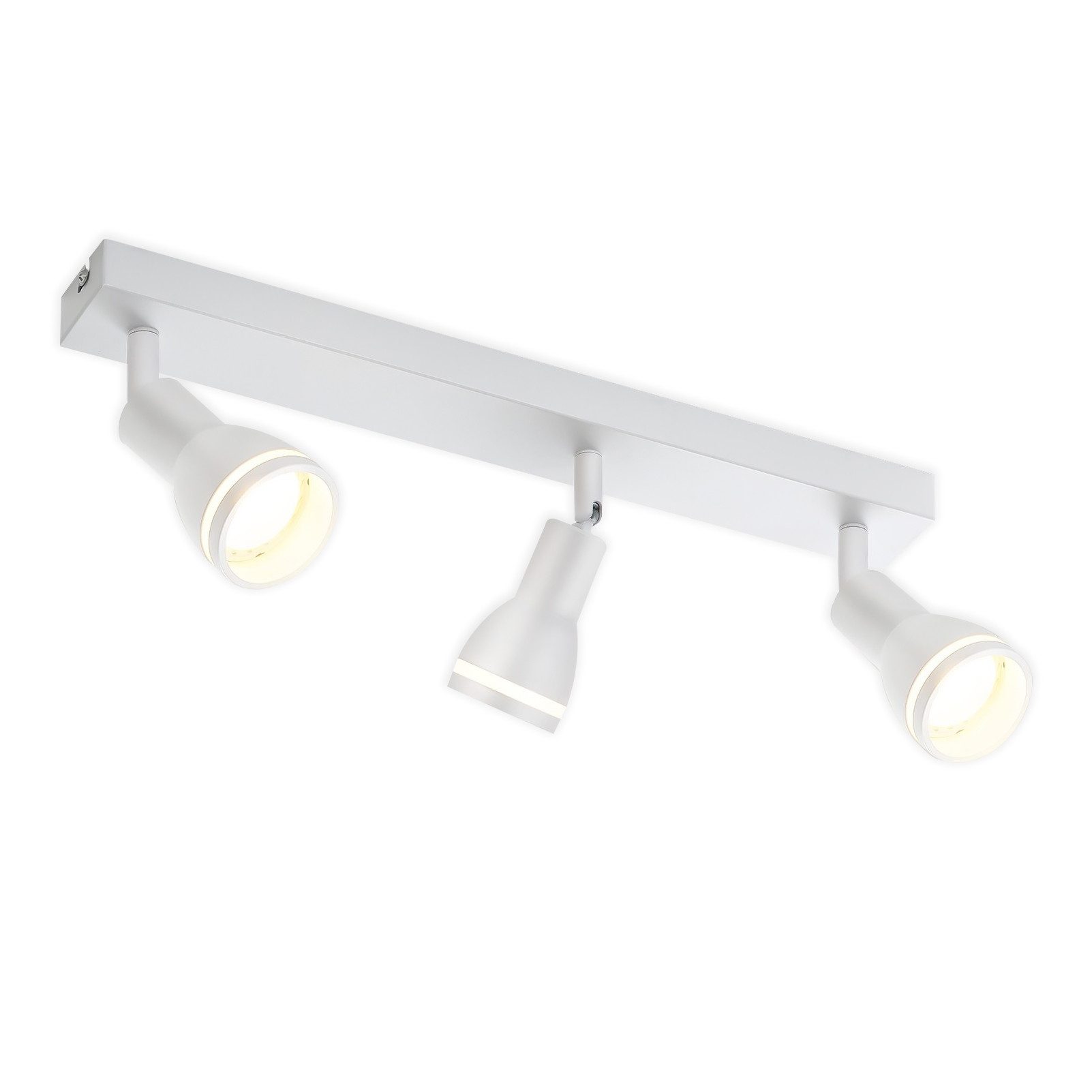 NETTLIFE moderni valkoinen kattovalaisin: 3 säädettävää metallista kattokohdevaloa, GU10- kattovalaisin, makuuhuoneeseen ilman polttimoa