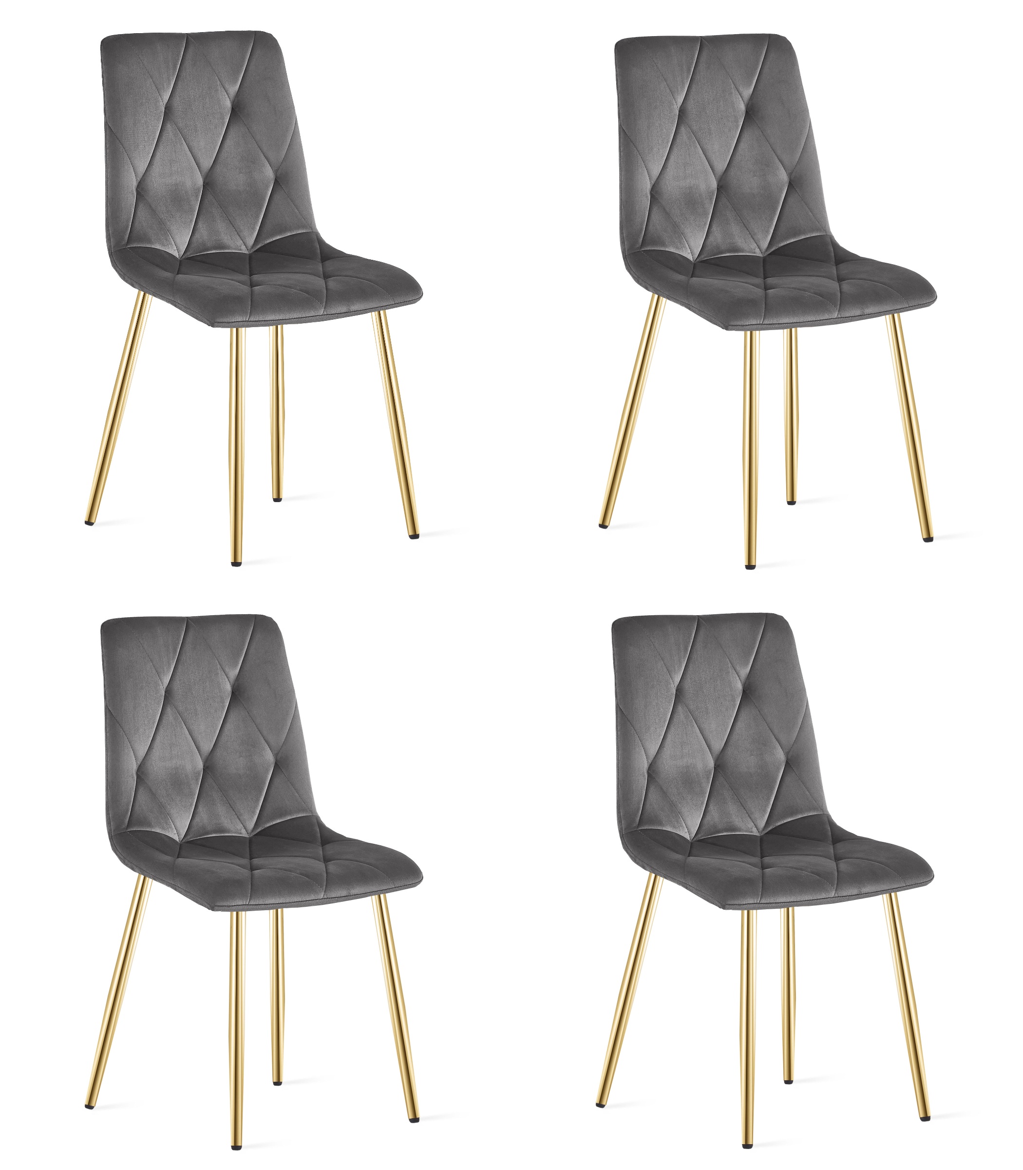 LIBRA-tuoli, tummanharmaa sametti, kullanväriset jalat (4 kpl)