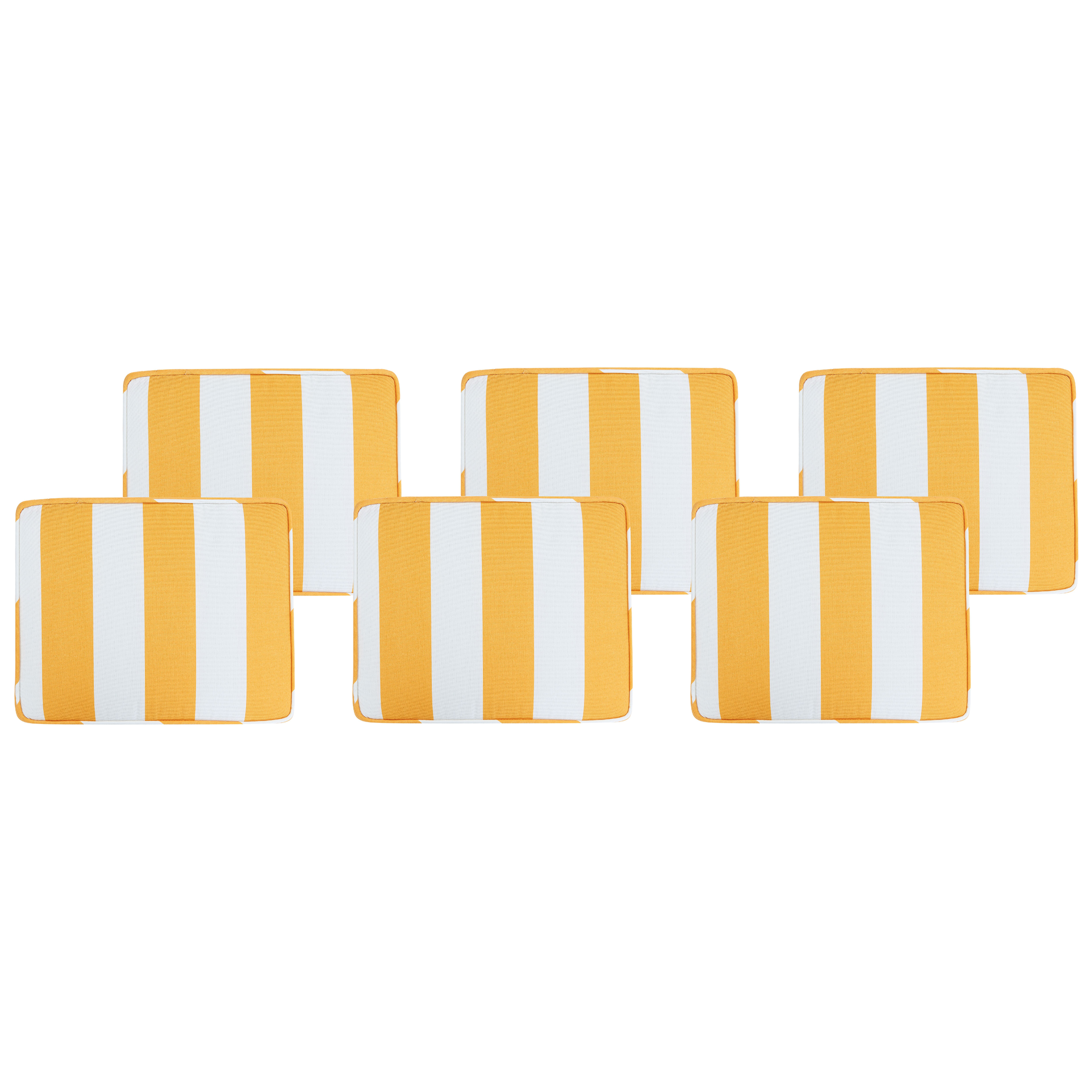 Puutarhatuolien istuintyynysetti 6 kpl TOLVE 39 x 31 cm Keltainen