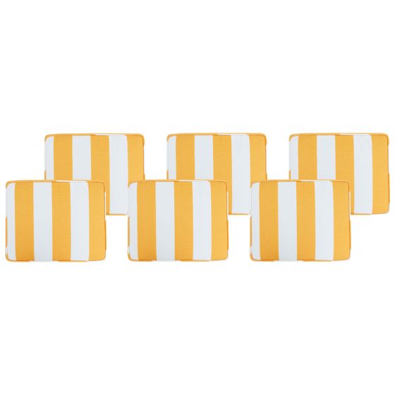 Puutarhatuolien istuintyynysetti 6 kpl TOLVE 39 x 31 cm Keltainen