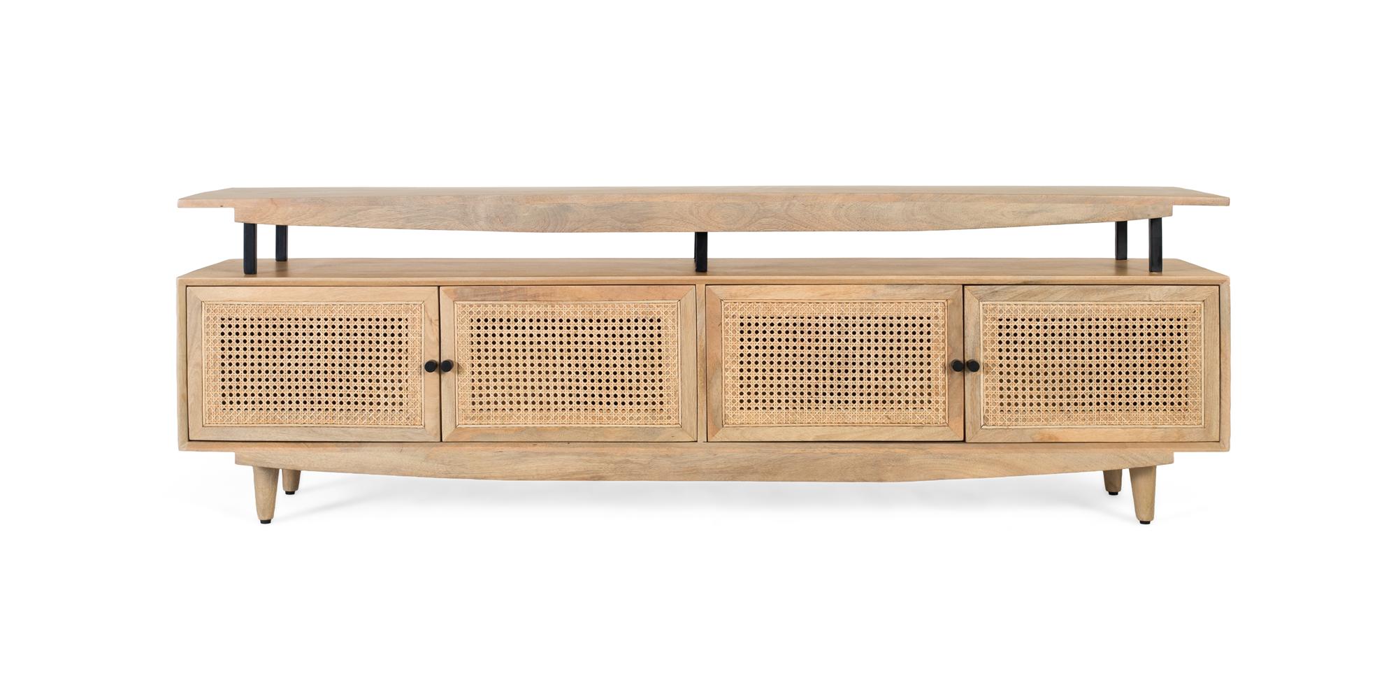 TV-taso mangopuusta, neljä verkko-ovea