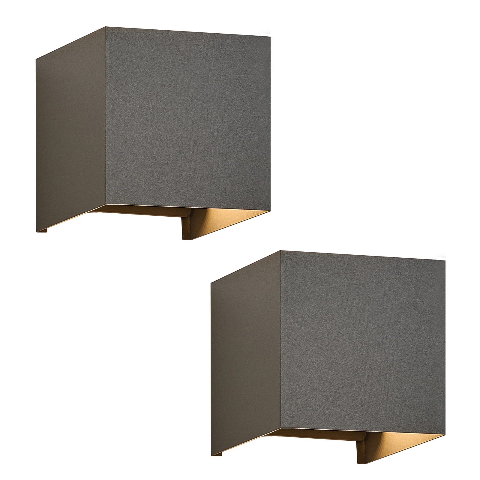 NETTLIFE 2 LED - ulkoseinävalaisimen setti, lämmin valkoinen IP65, antrasiitti, kotiin, porraskäytävään