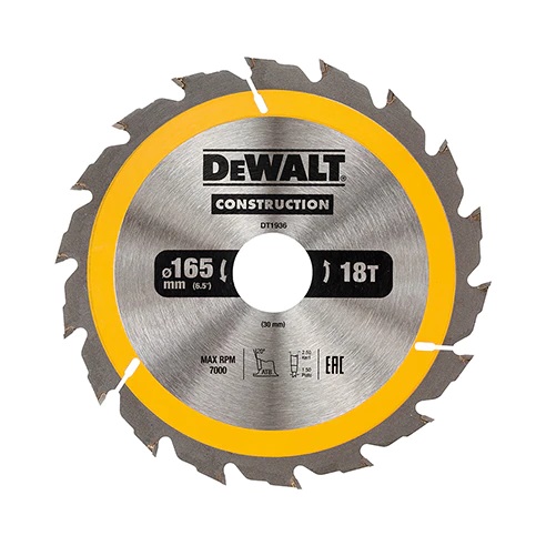 DeWalt Construction -Pyörösahanterä 165x30 mm, 18 hammasta