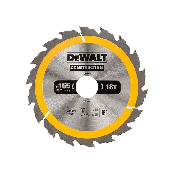 DeWalt Construction -Pyörösahanterä 165x30 mm, 18 hammasta