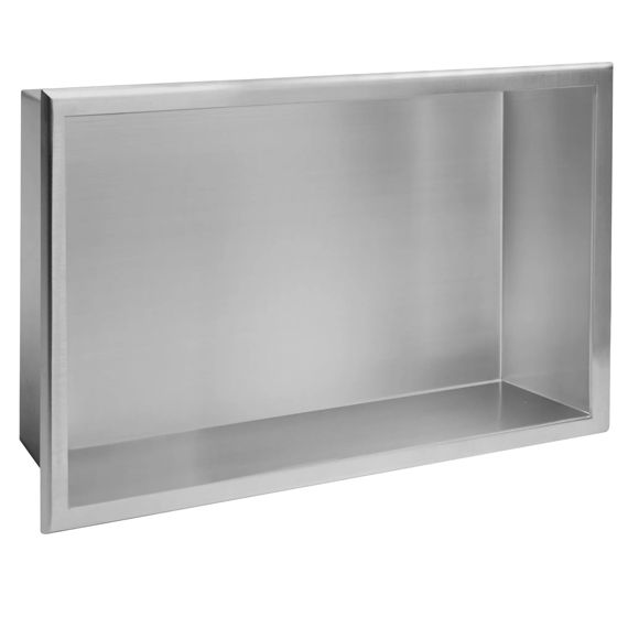REA syvennykseen asennettava kylpyhuonehylly 2 30x45x10 harjattu teräs, 10X45X30CM