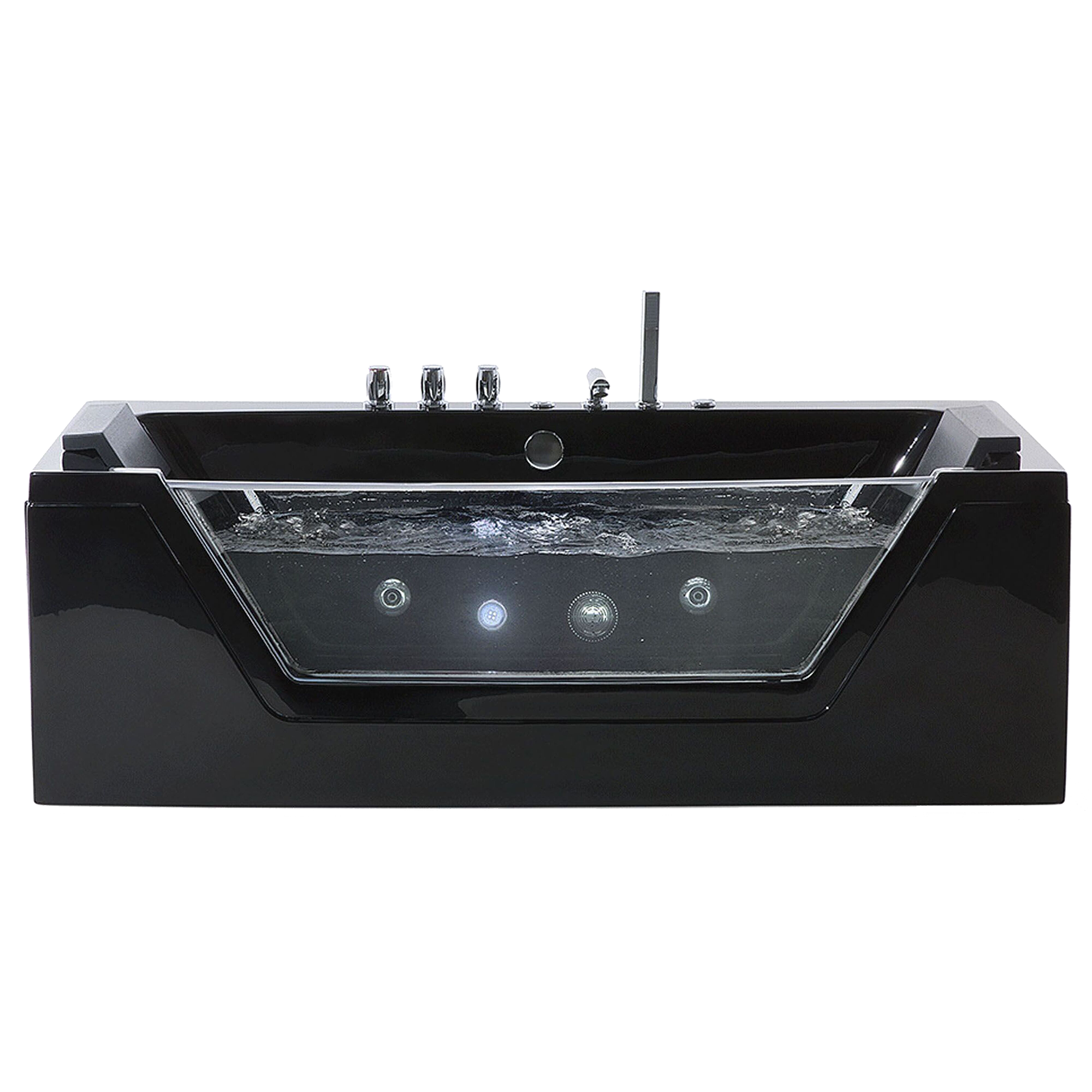 Kulmaporeamme LED-valolla SAMANA 162 x 76 cm Musta