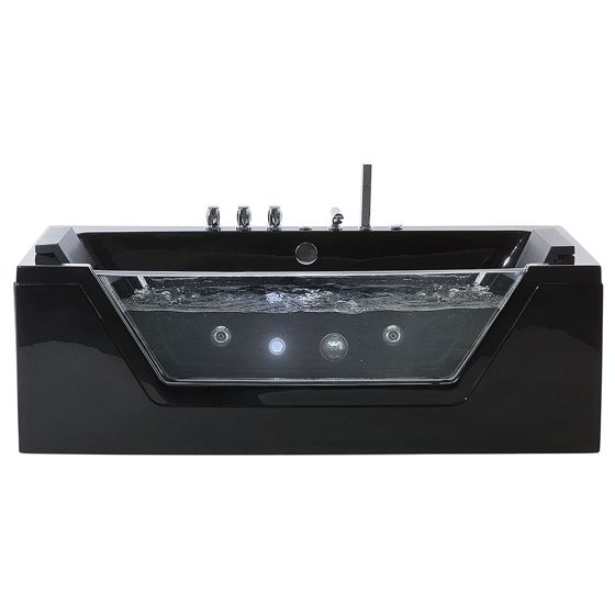 Kulmaporeamme LED-valolla SAMANA 162 x 76 cm Musta