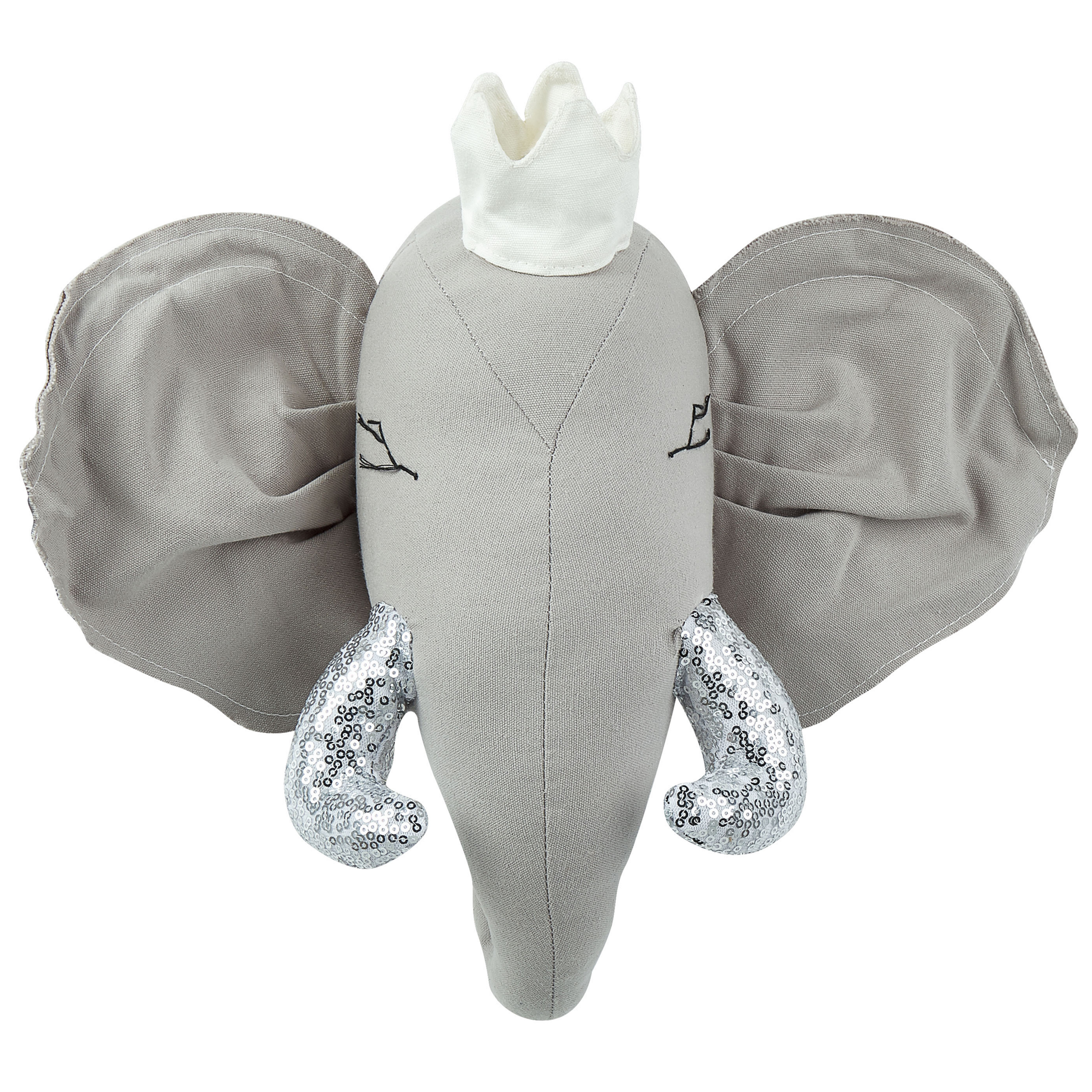 Lasten seinäkoriste Norsu TANTOR puuvilla 33 cm Harmaa