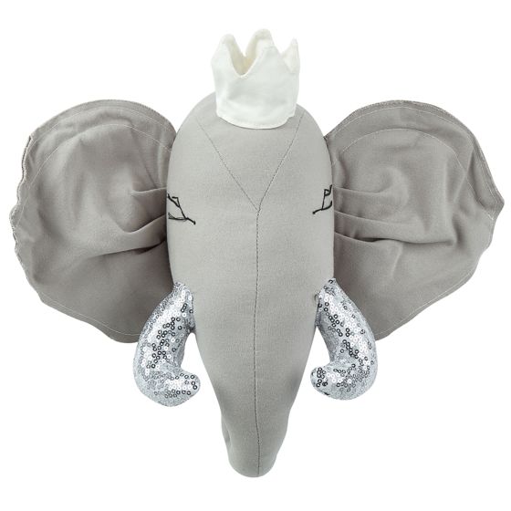 Lasten seinäkoriste Norsu TANTOR puuvilla 33 cm Harmaa