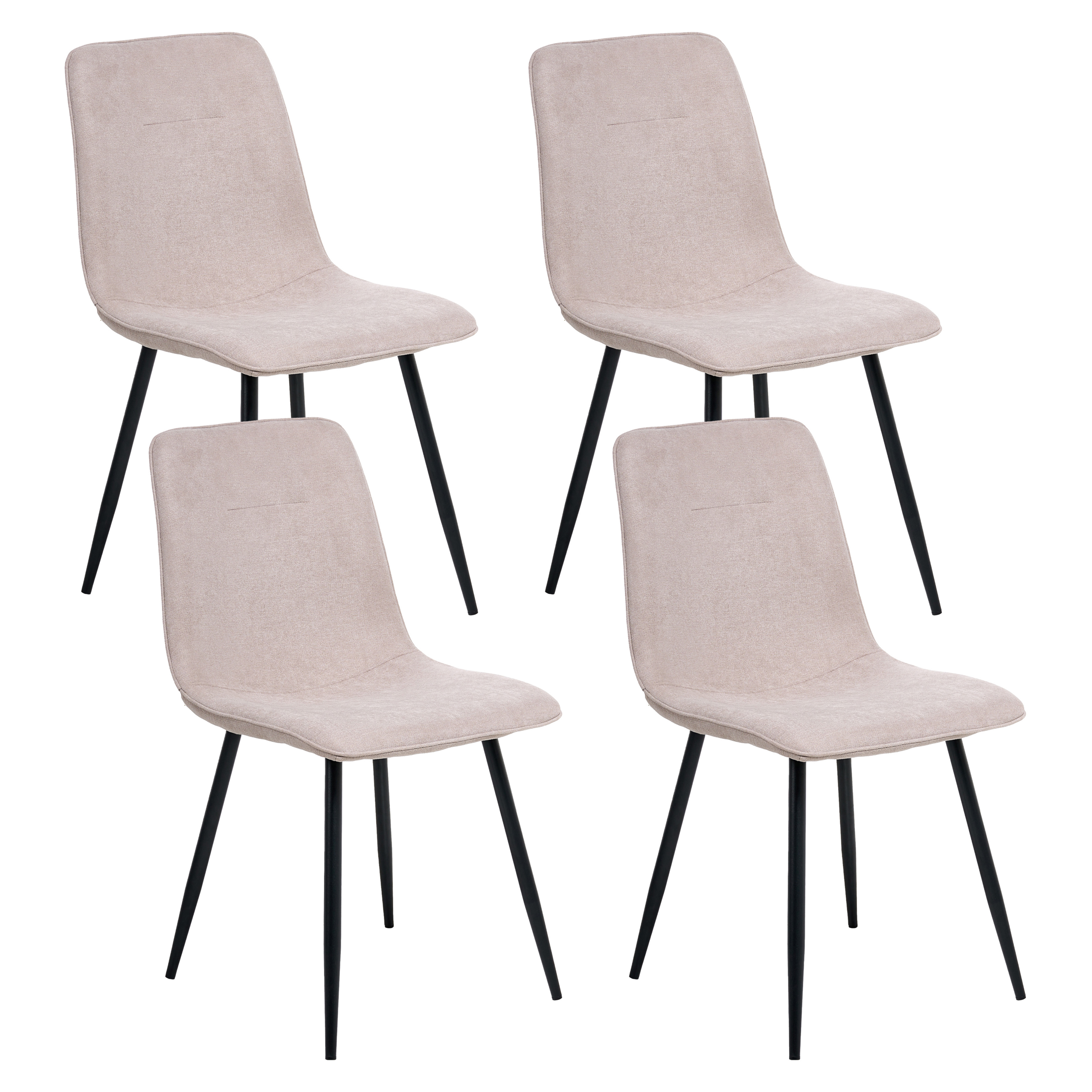 Ruokatuolisetti 4 kpl TUSCOLA Kangas Beige
