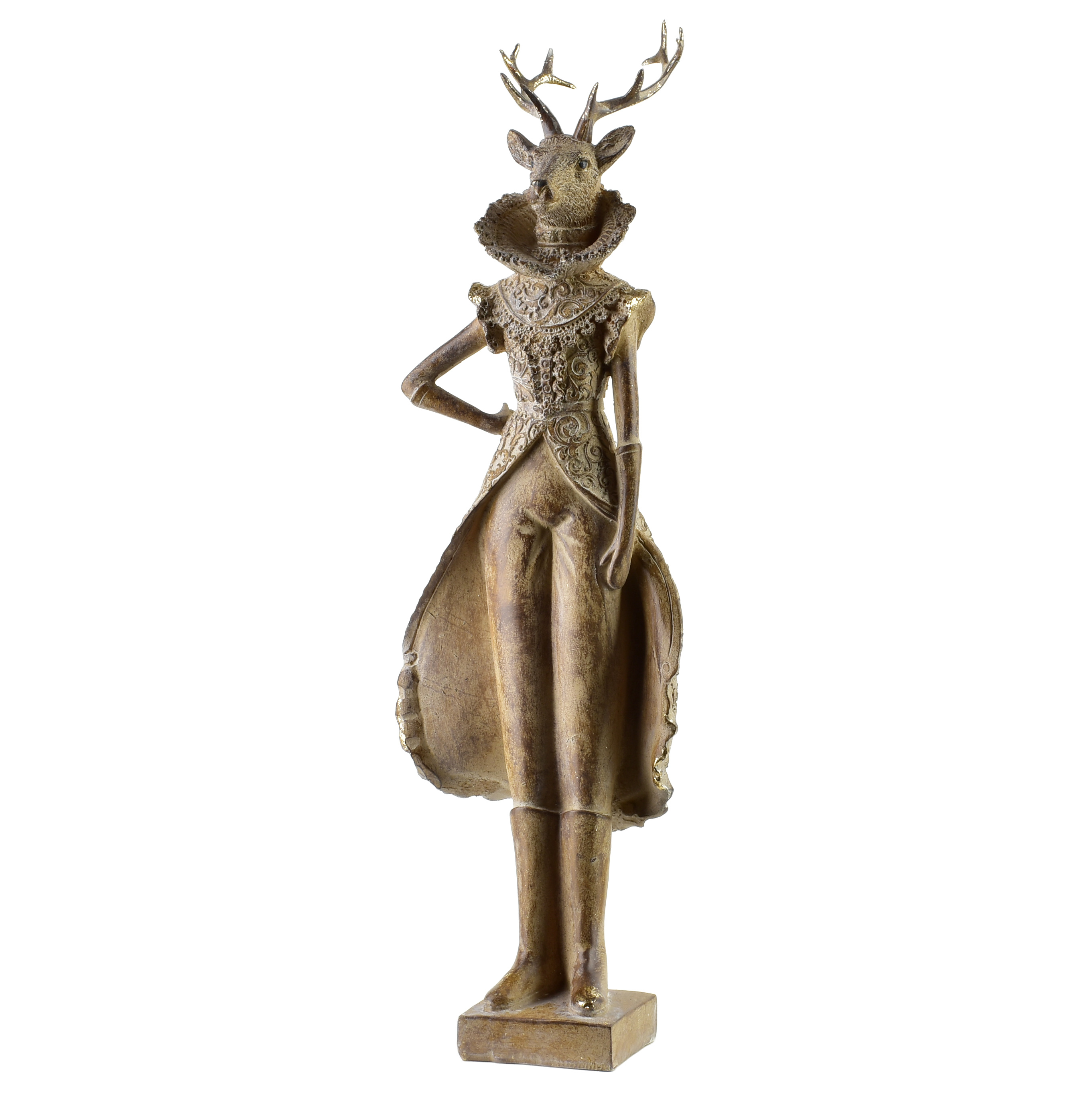 Figuuri polyresiini Santa Lila Hirvityttö 13,5x10,5x43 ruskea 1kpl